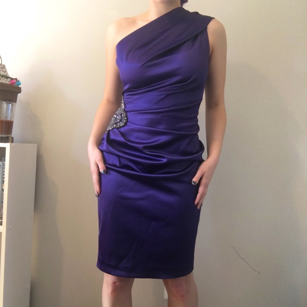Eliza J Jewel Tone Purple Cocktail Dress